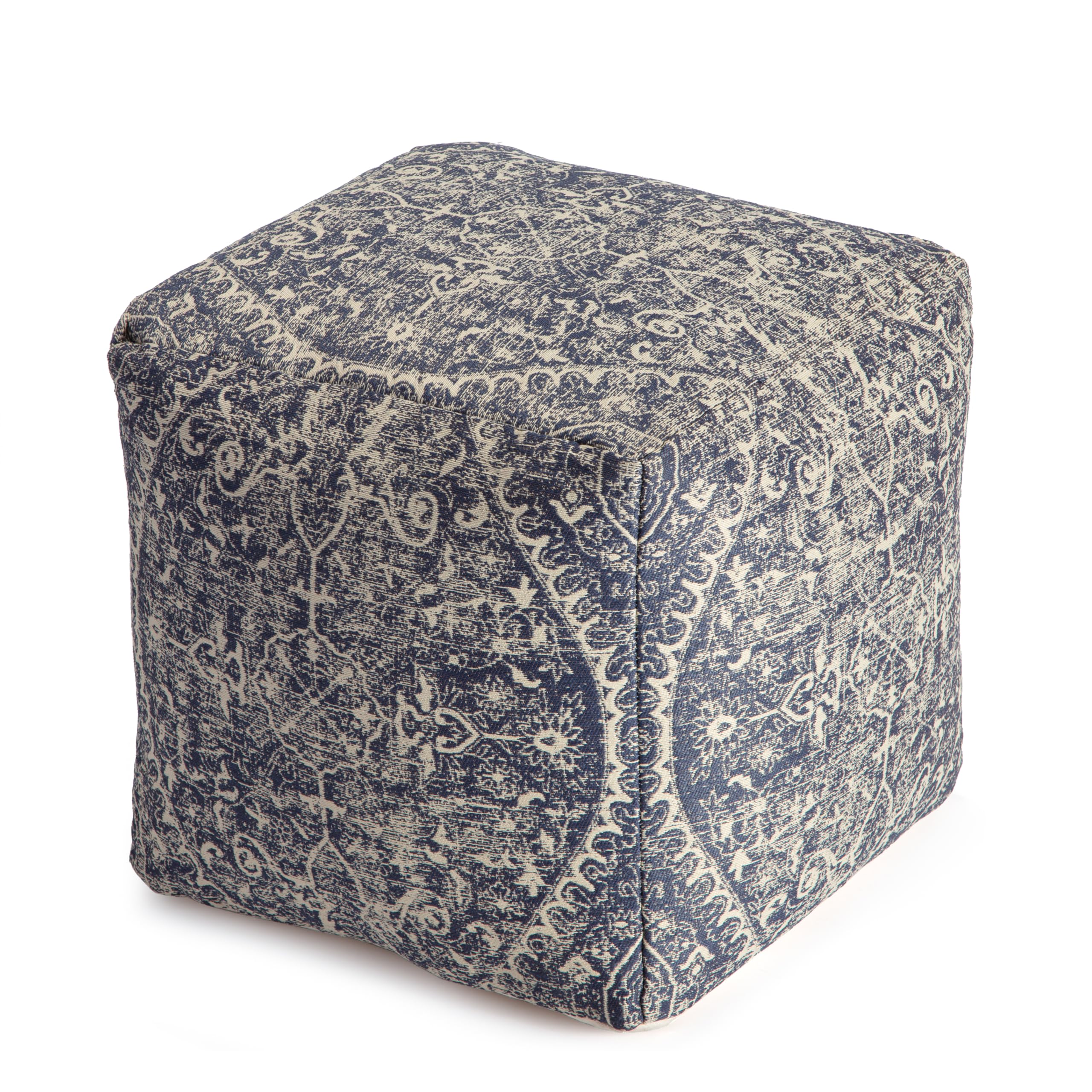 Anji Mountain Pouf Ottoman Foot Rest, Handmade Ottoman Pouf, Comfortable Foot Stool, Decorative Floor Seating for Living Room Decor, Bedroom & Home Décor Accent - Hanalei