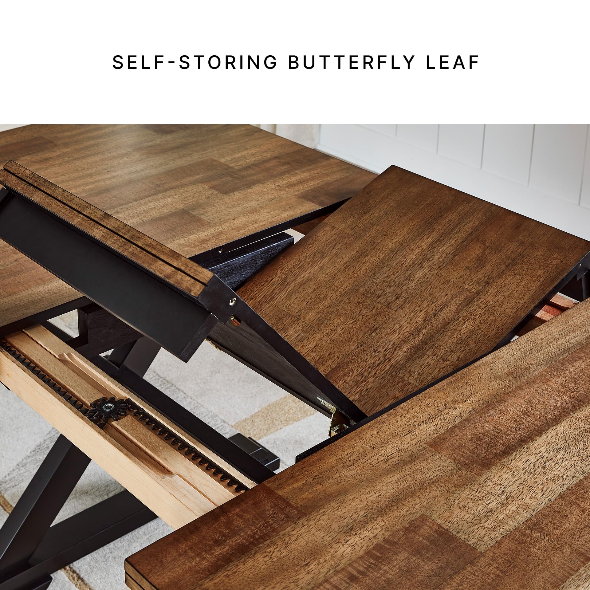 Farmhouse Dining Extension Table with Butterfly Leaf
