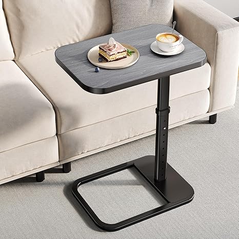 C-Shape Adjustable Height TV Tray Table