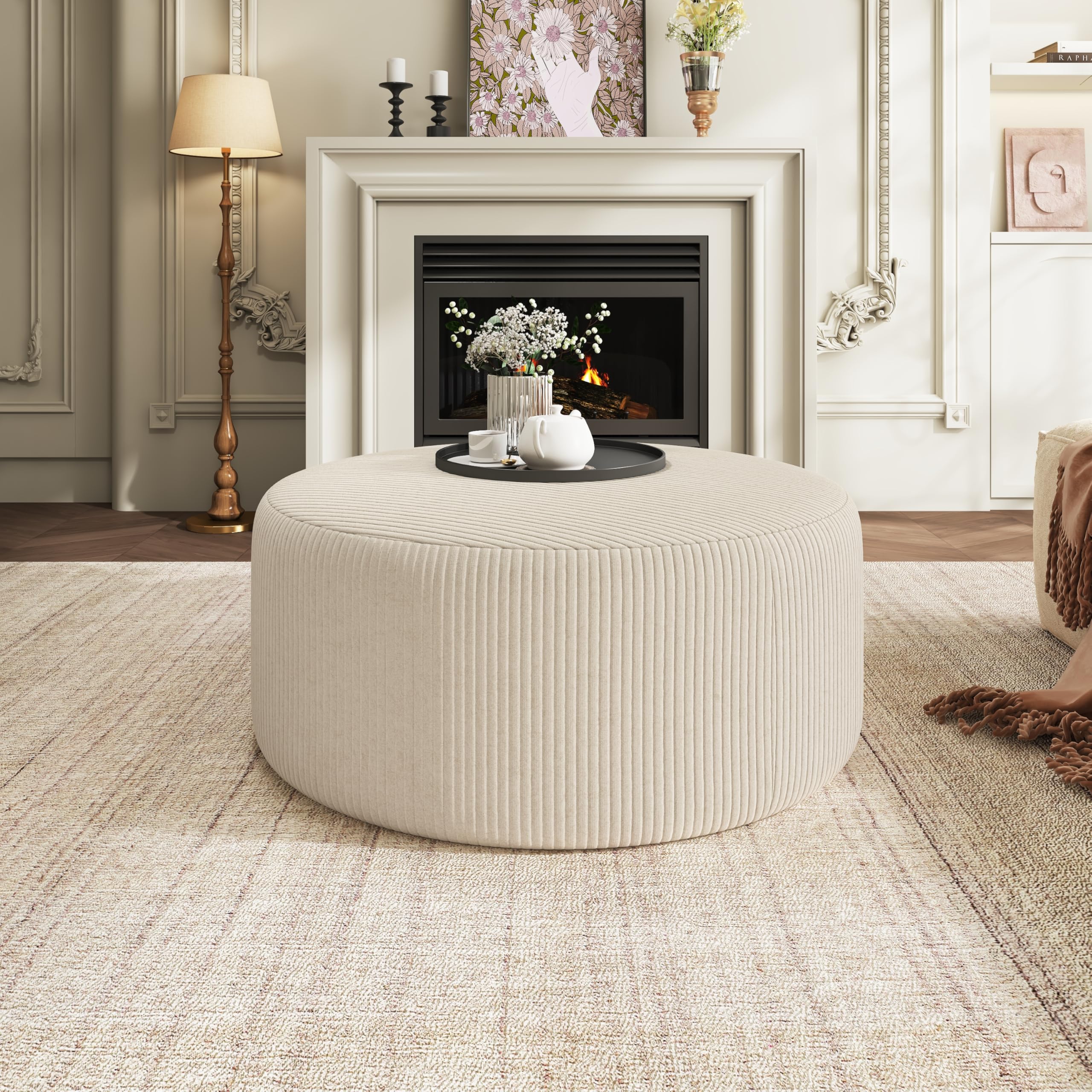 Round Upholstered Ottoman