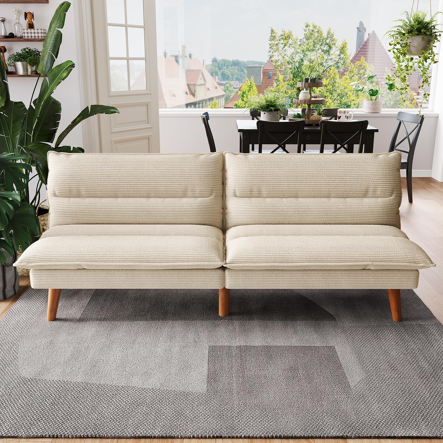 Convertible Corduroy Futon Sofa Bed