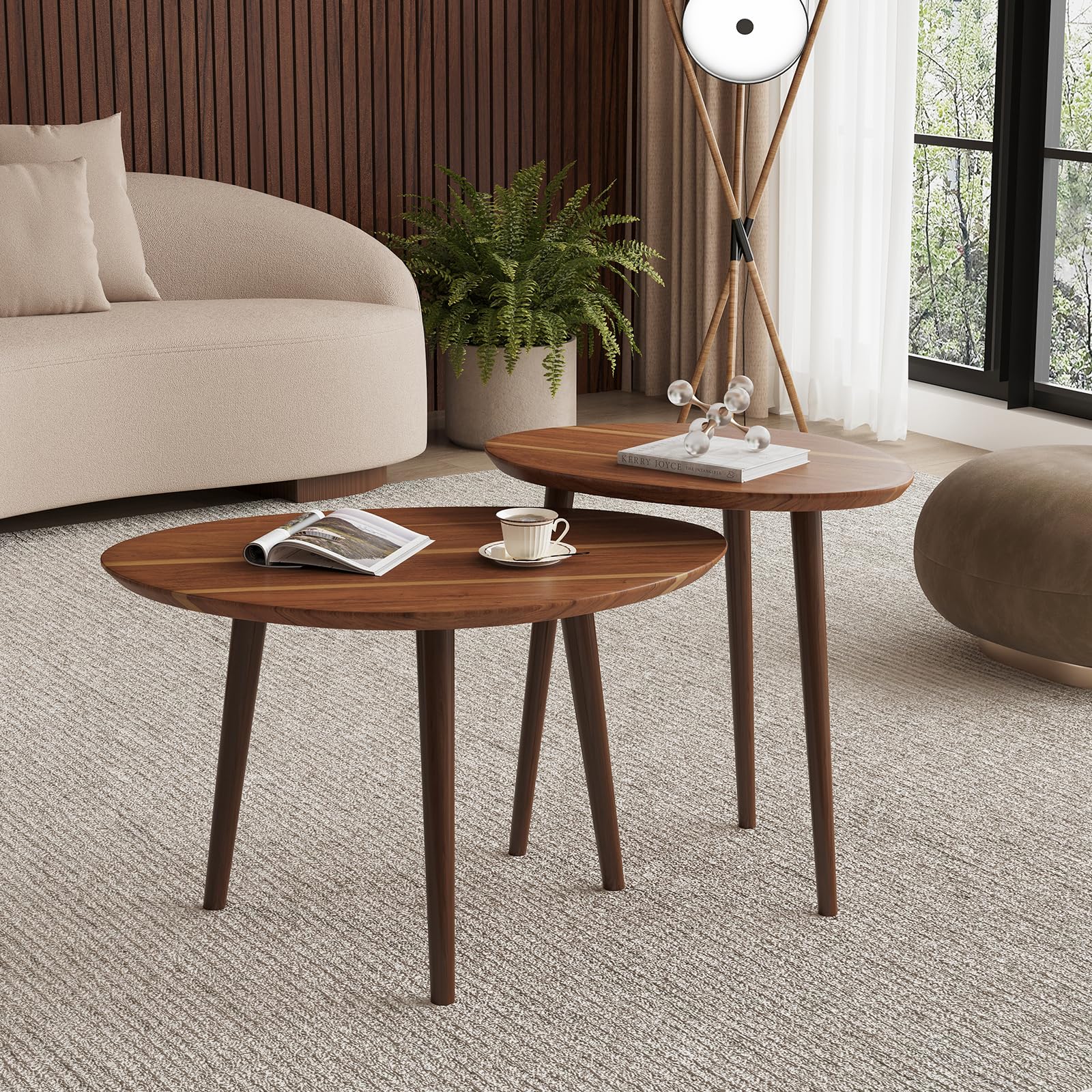 Acacia Wood Nesting Coffee Table Set