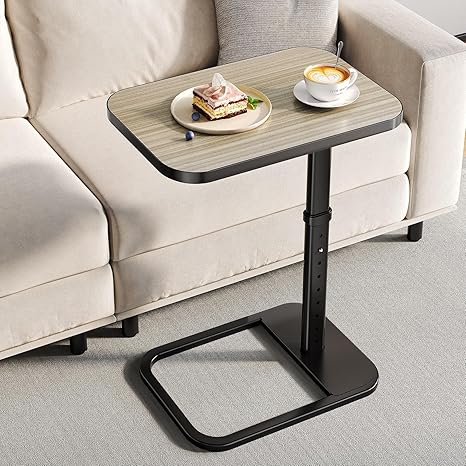 C-Shape Adjustable Height TV Tray Table