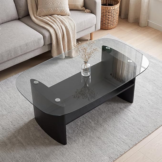 Curved Glass Coffee Table