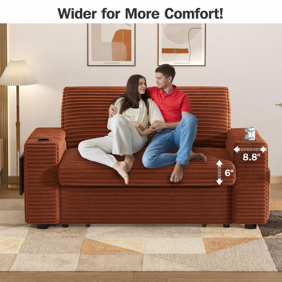 Corduroy Loveseat Sleeper Sofa