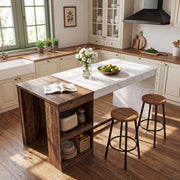 Tribesigns 71" Kitchen Island with Storage Shelves, Farmhouse Island Table