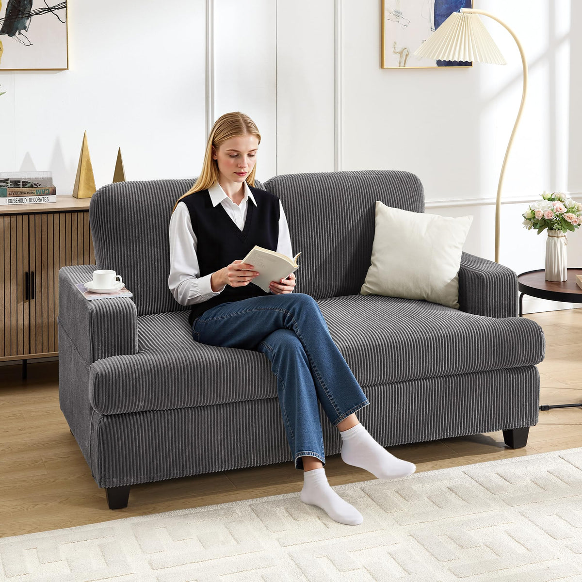 Corduroy Loveseat Sofa