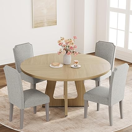 47" Round Dining Table with Cross Pedestal Base