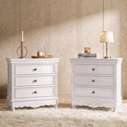 Homsee Nightstand Set of 2, Pre-Assembled Bedside Table, 23.6" W, White