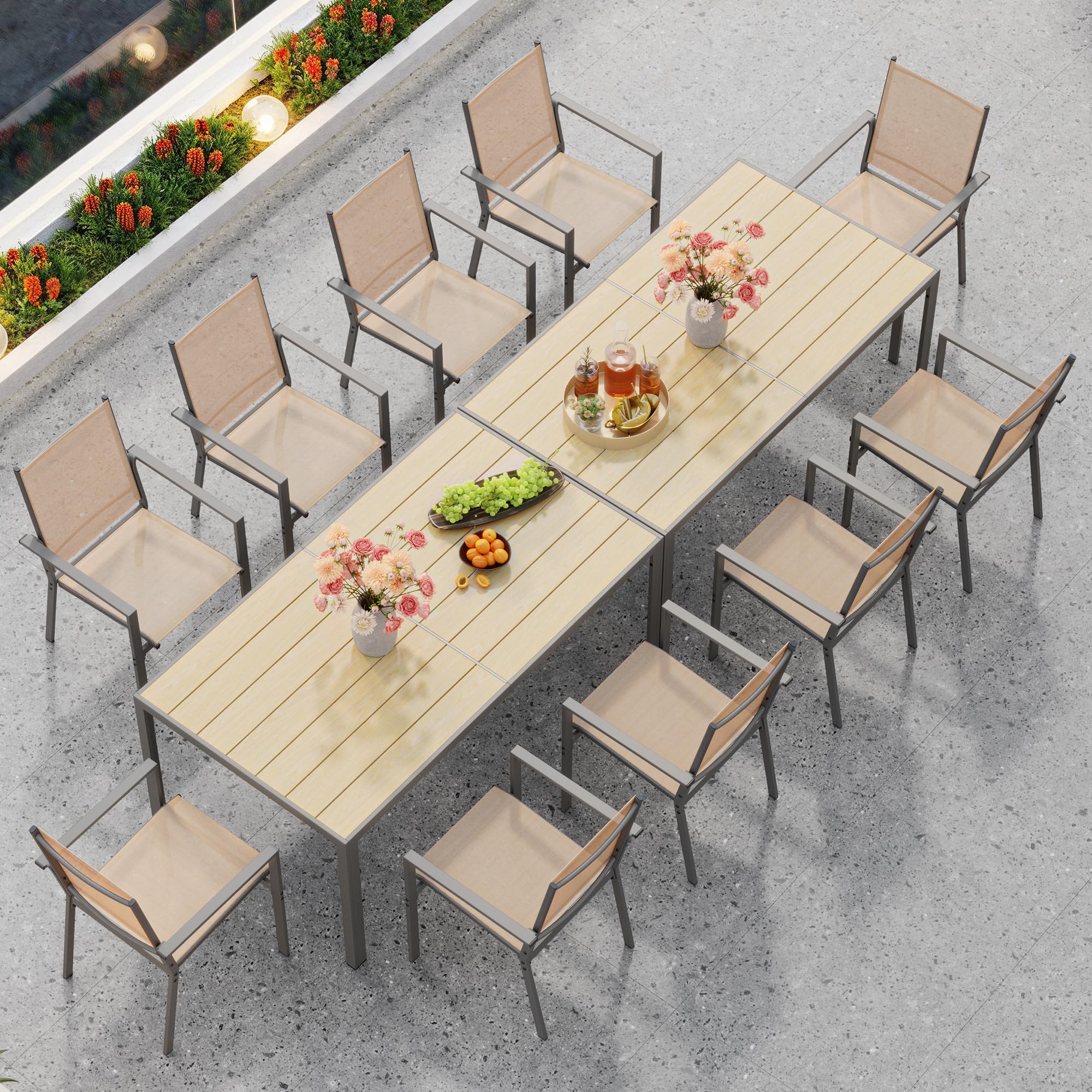 6-Person Outdoor Patio Dining Set with Umbrella Hole