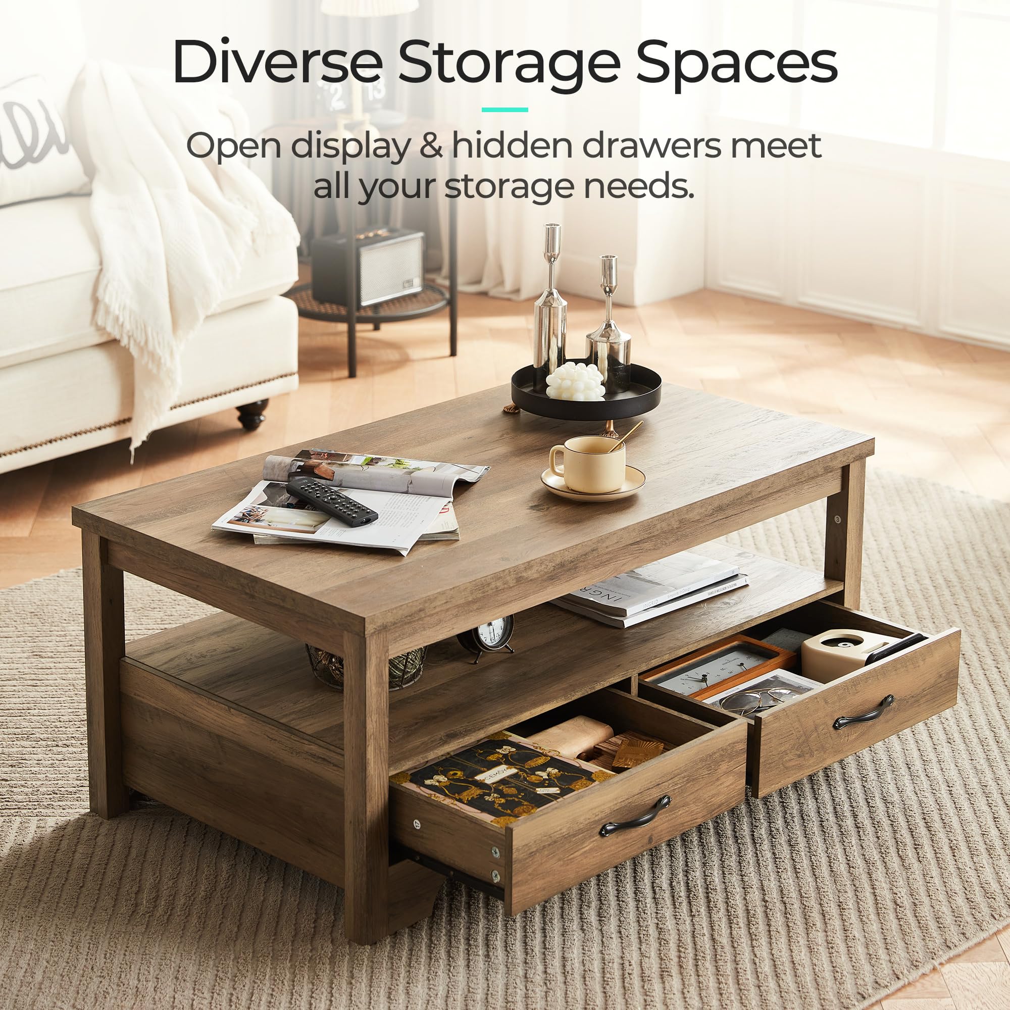 3-Piece Farmhouse Living Room Table Set
