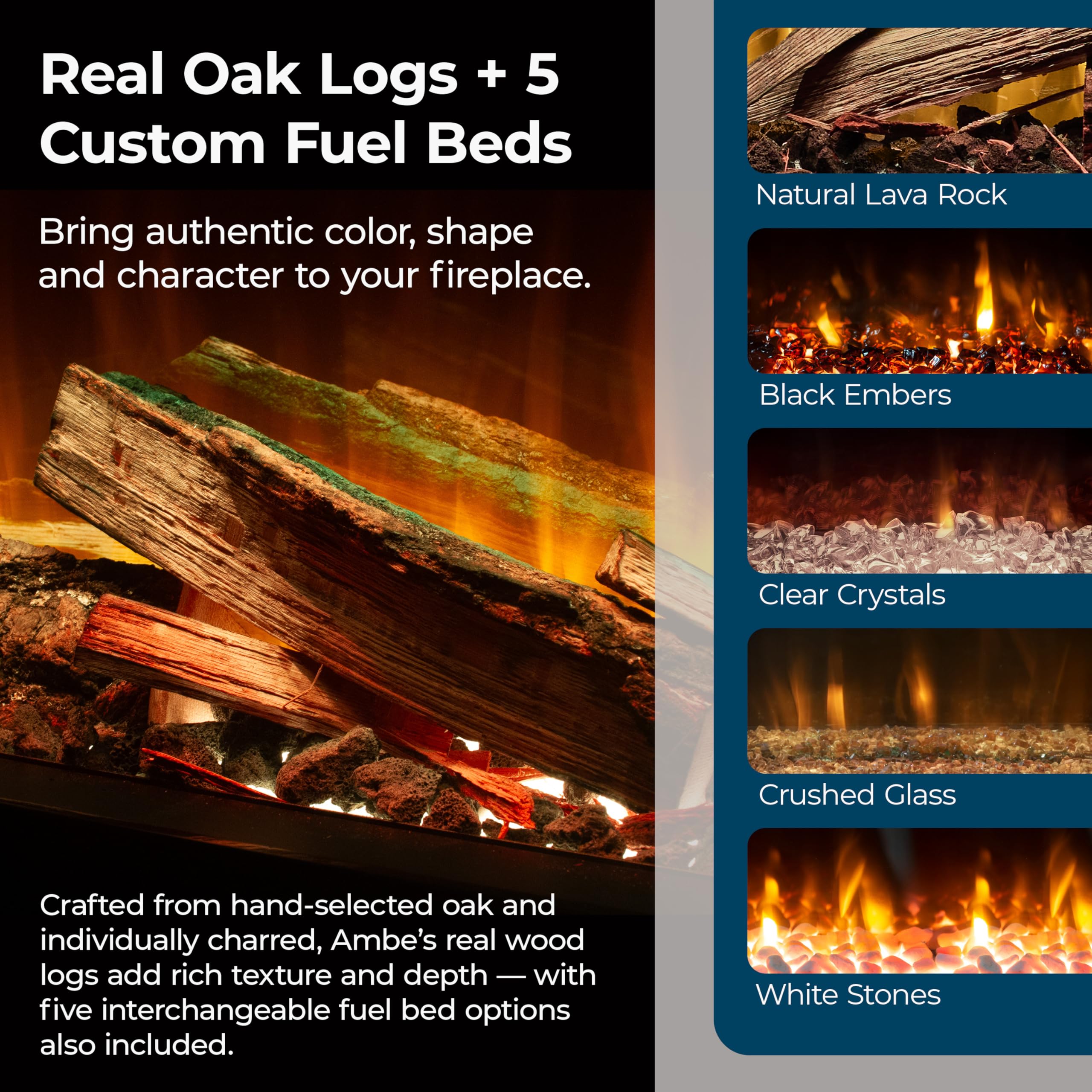 49" Multi-Sided Built-In Electric Fireplace