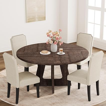 47" Round Dining Table with Cross Pedestal Base