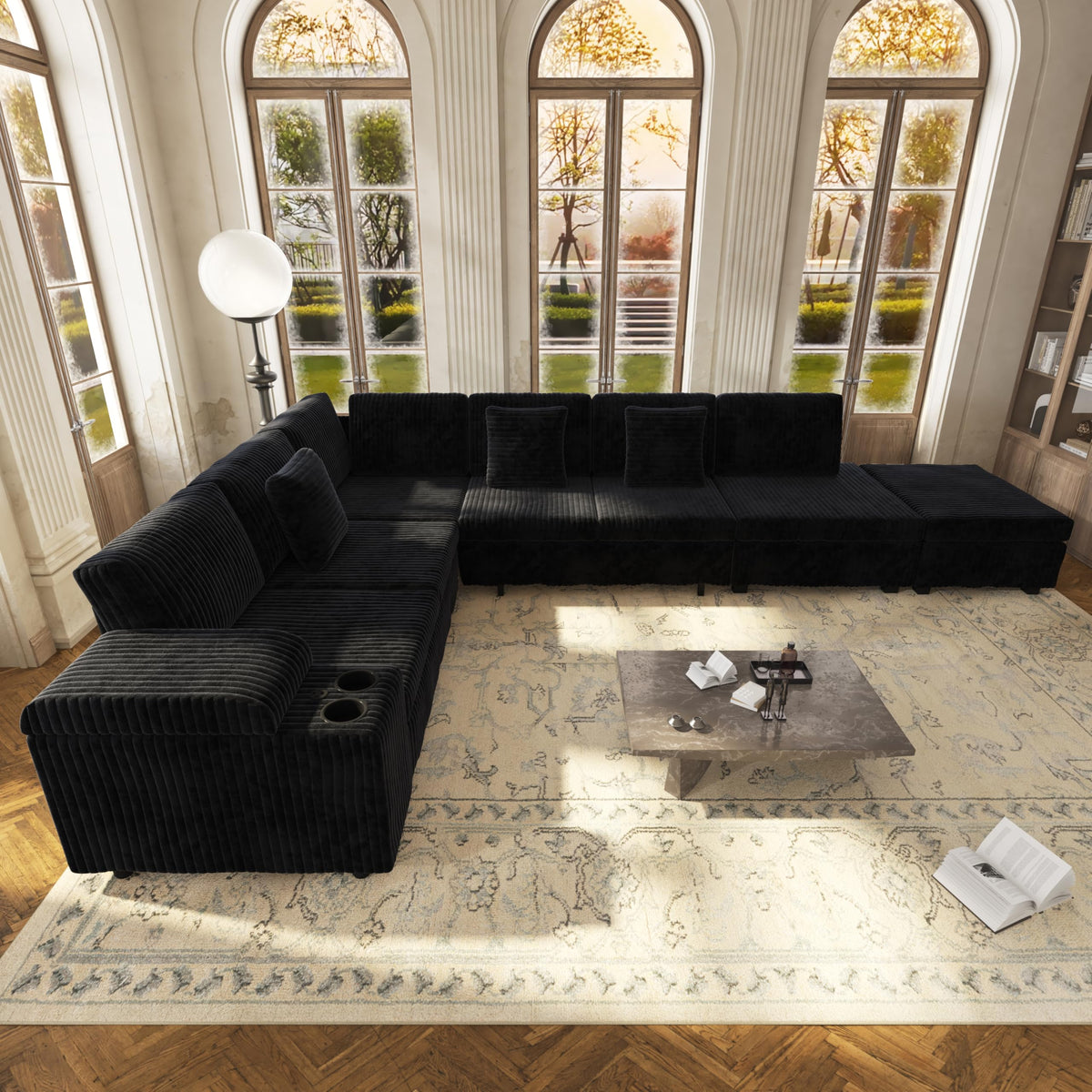 Corduroy L-Shaped Sleeper Sectional