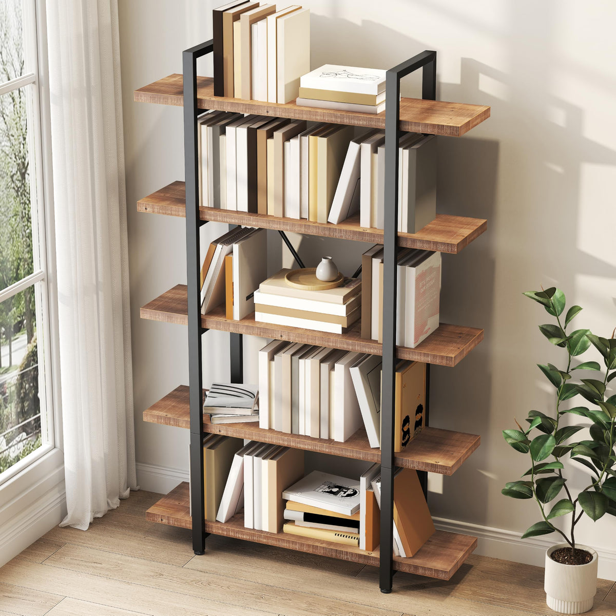 Rustic Solid Wood Bookshelf