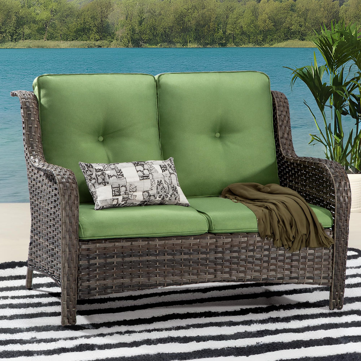 Outdoor Wicker Loveseat