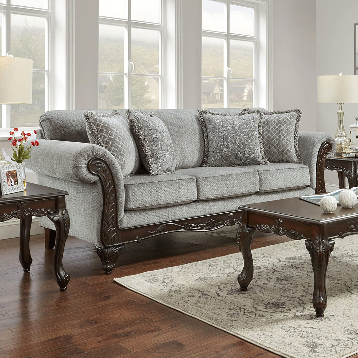 5-Piece Chenille Living Room Set