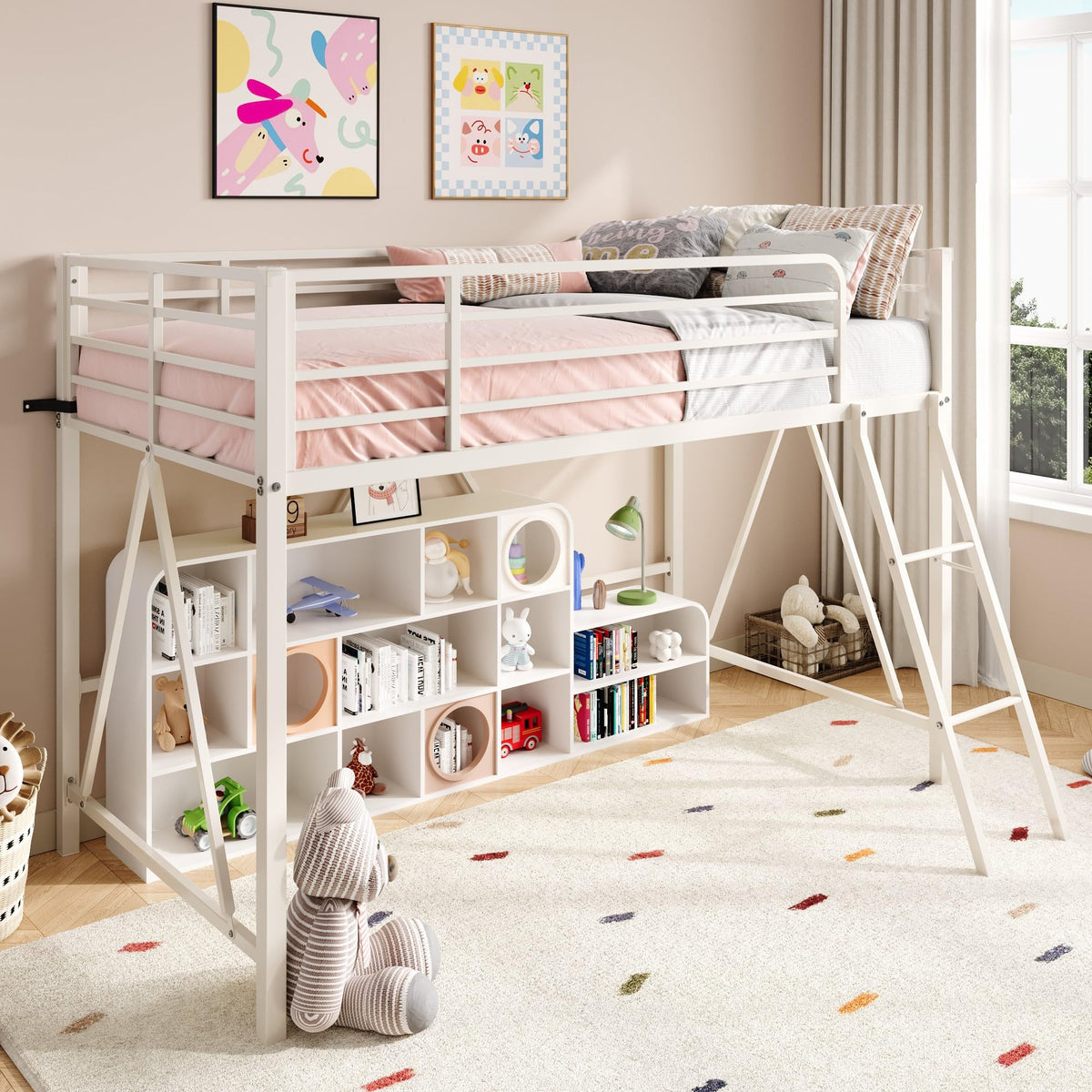 Twin Metal Low Loft Bed