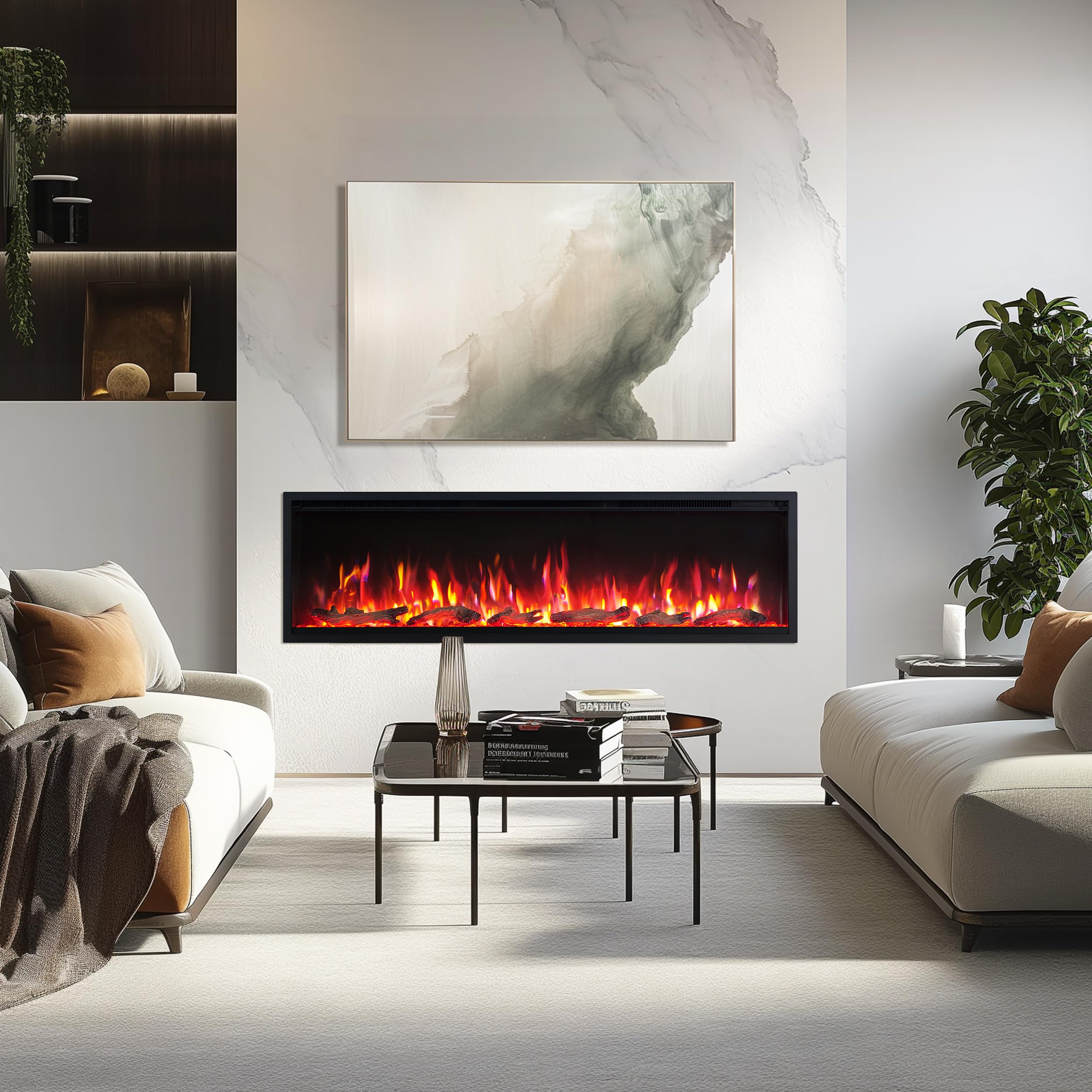 Linear Electric Fireplace – Wall Mount & Recessed