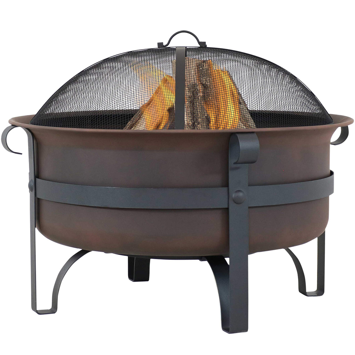 Round Wood-Burning Fire Pit