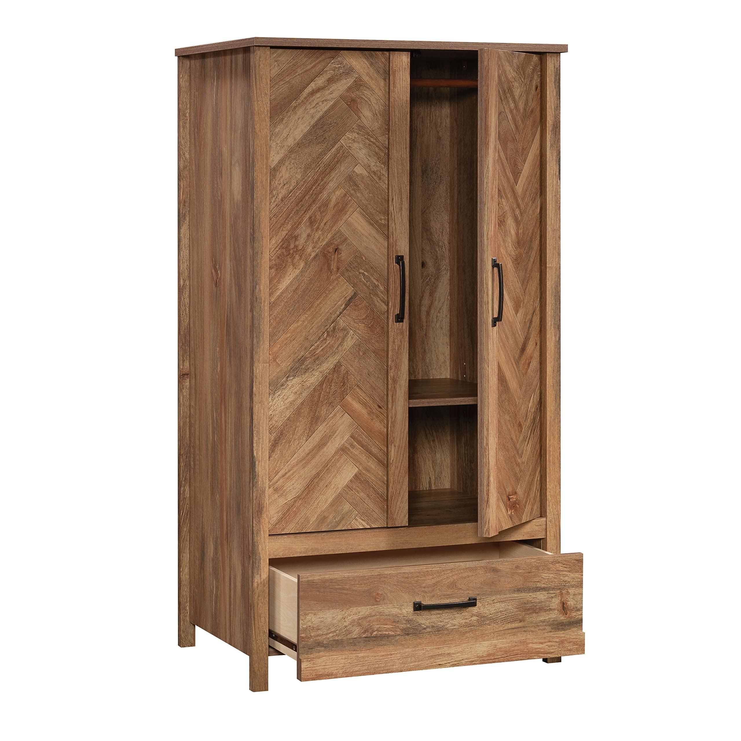 Sauder Cannery Bridge Armoire, L: 32.36" x W: 22.52" x H: 59.80", Sindoori Mango Finish