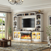 98" Farmhouse TV Stand with 36" Electric Fireplace