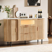 54" Fluted Sideboard Buffet Cabinet with LED Light