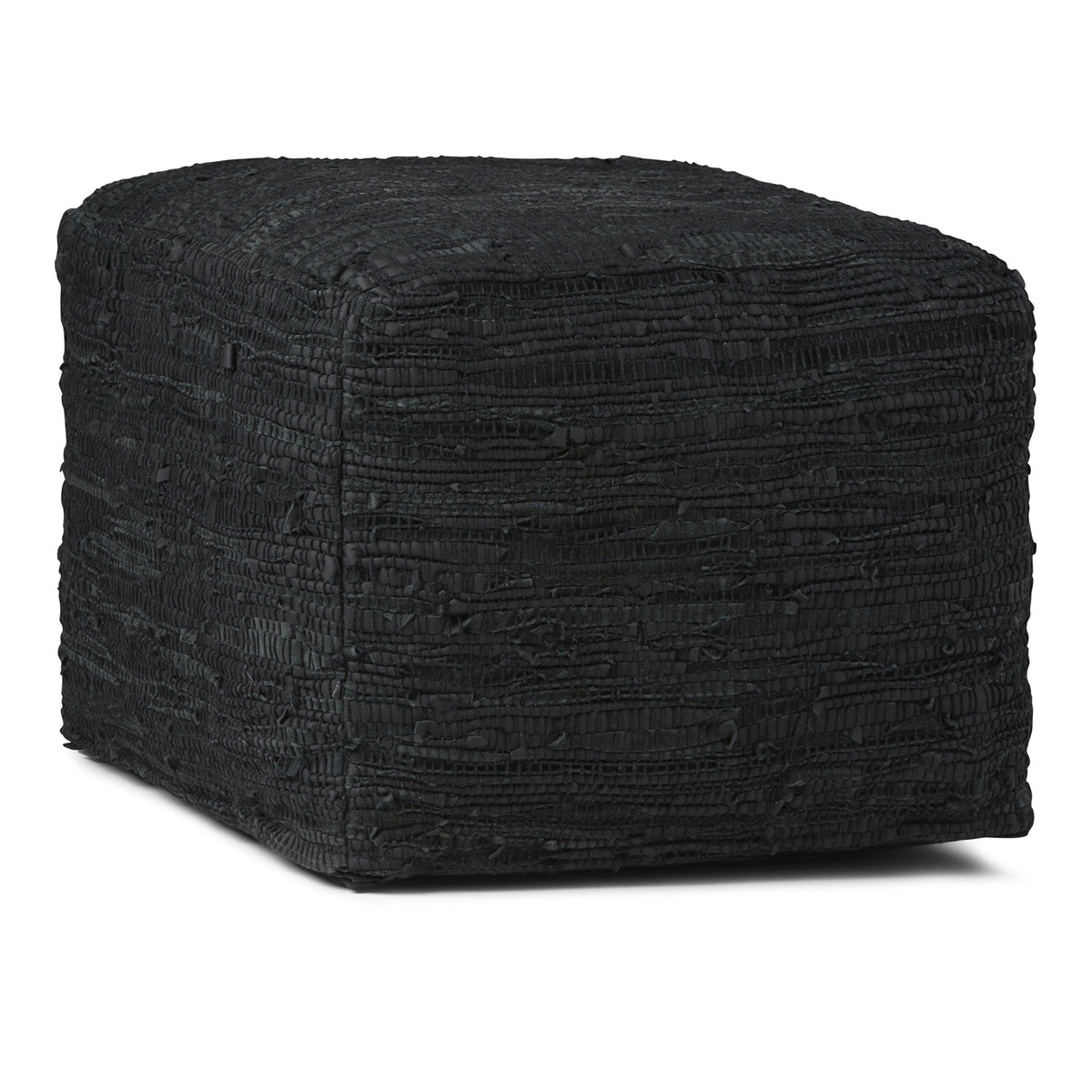 Square Leather Pouf