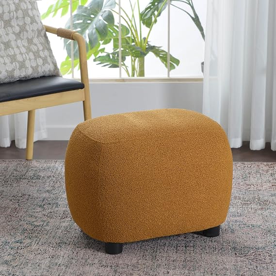 Green Boucle Ottoman