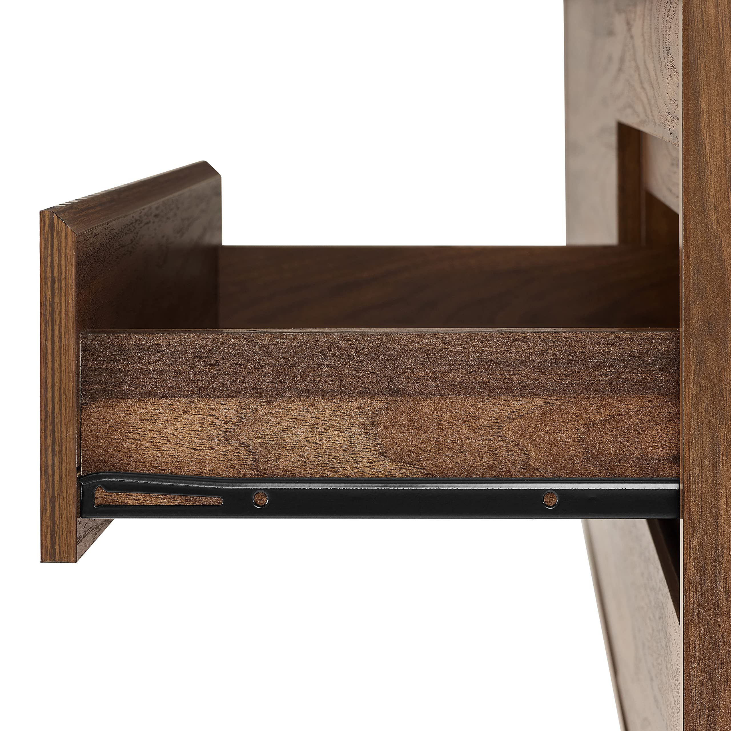 Mid-Century Record Storage Sideboard – Brown Oak