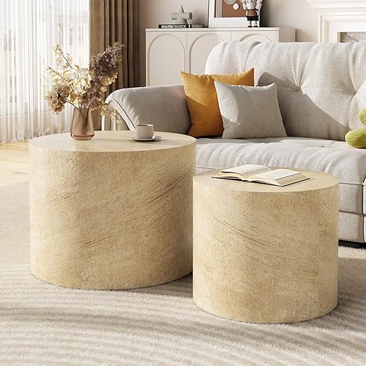 Round Nesting Coffee Table Set of 2