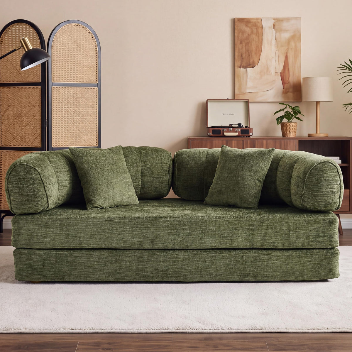 Chenille Convertible Sofa Bed