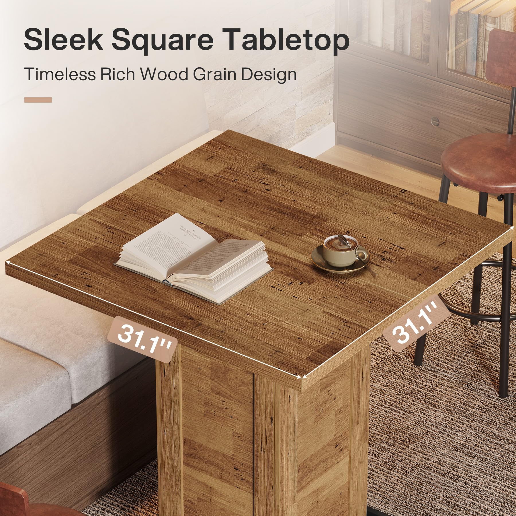 Square Bar Table – Industrial High Top Pub Table