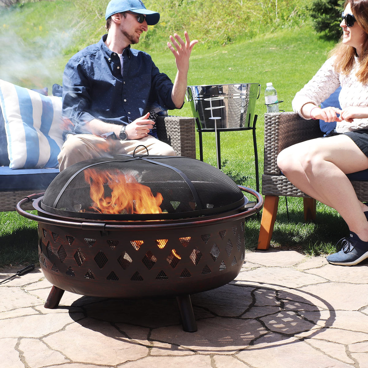 Crossweave Wood-Burning Fire Pit