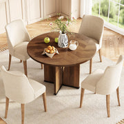 Round Dining Table with X-Shaped Pedestal
