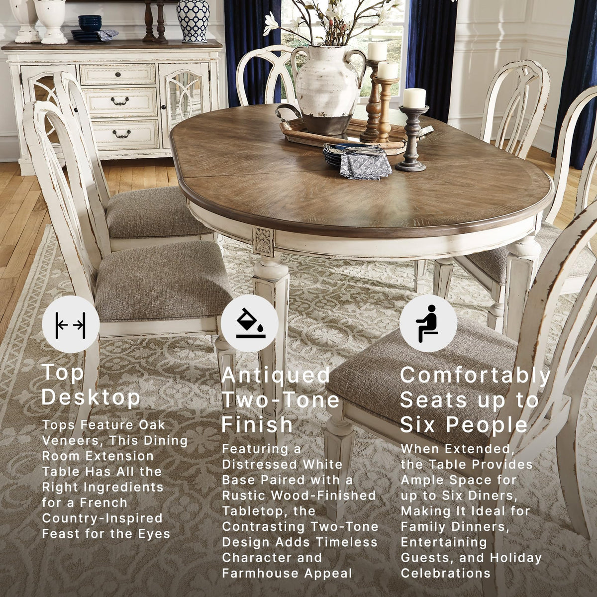 Round-to-Oval Extendable Dining Table