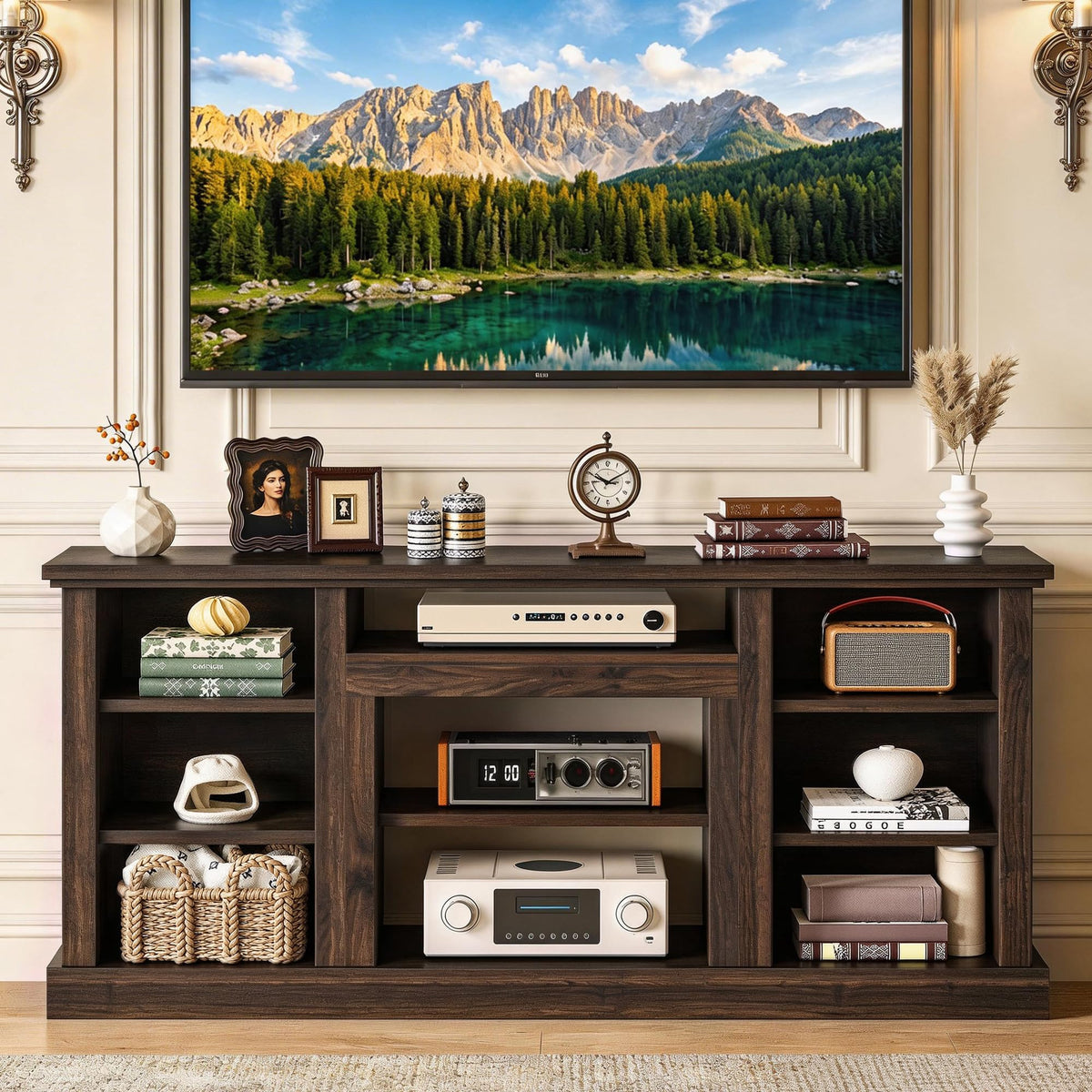 Walnut Farmhouse TV Stand