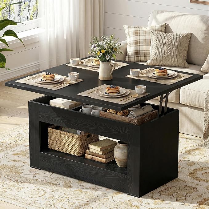 4-in-1 Lift Top Coffee Table with Storage
