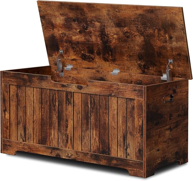 Storage Chest Bench with Safety Hinges, 39"