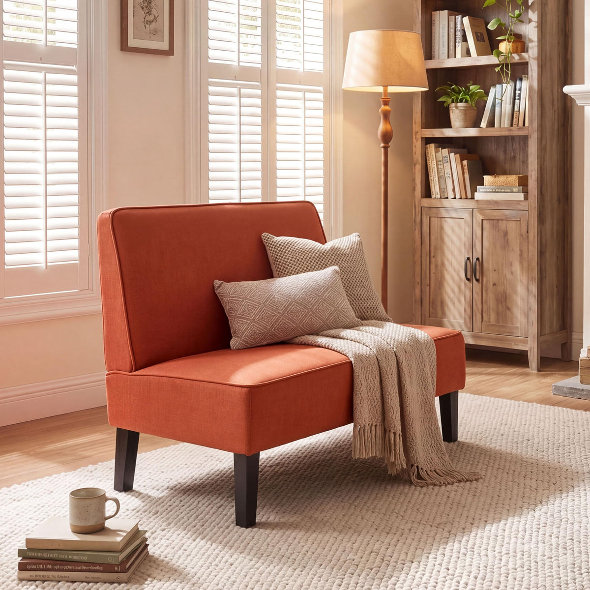 Armless Linen Loveseat