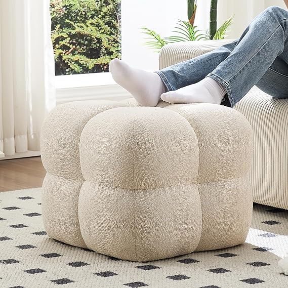 Square Upholstered Ottoman Footrest