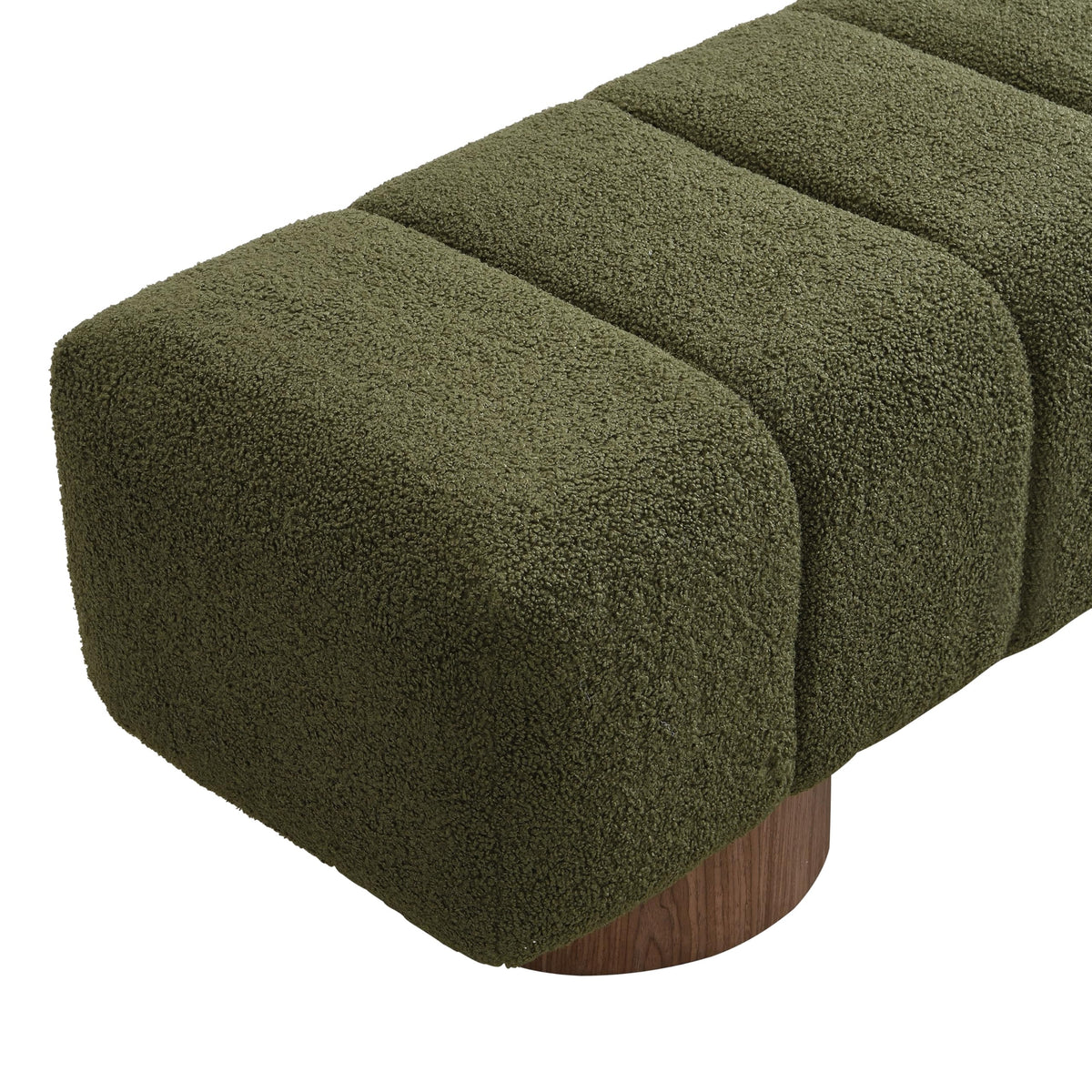 Green Boucle Dining Bench