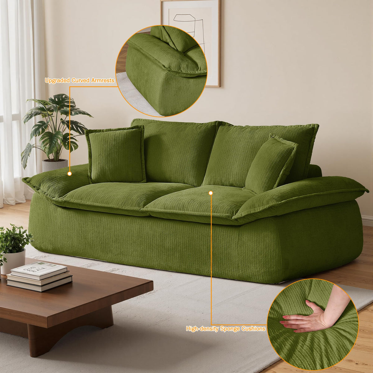Chenille Boneless Loveseat