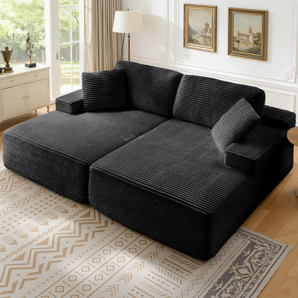Corduroy Double Chaise Lounge