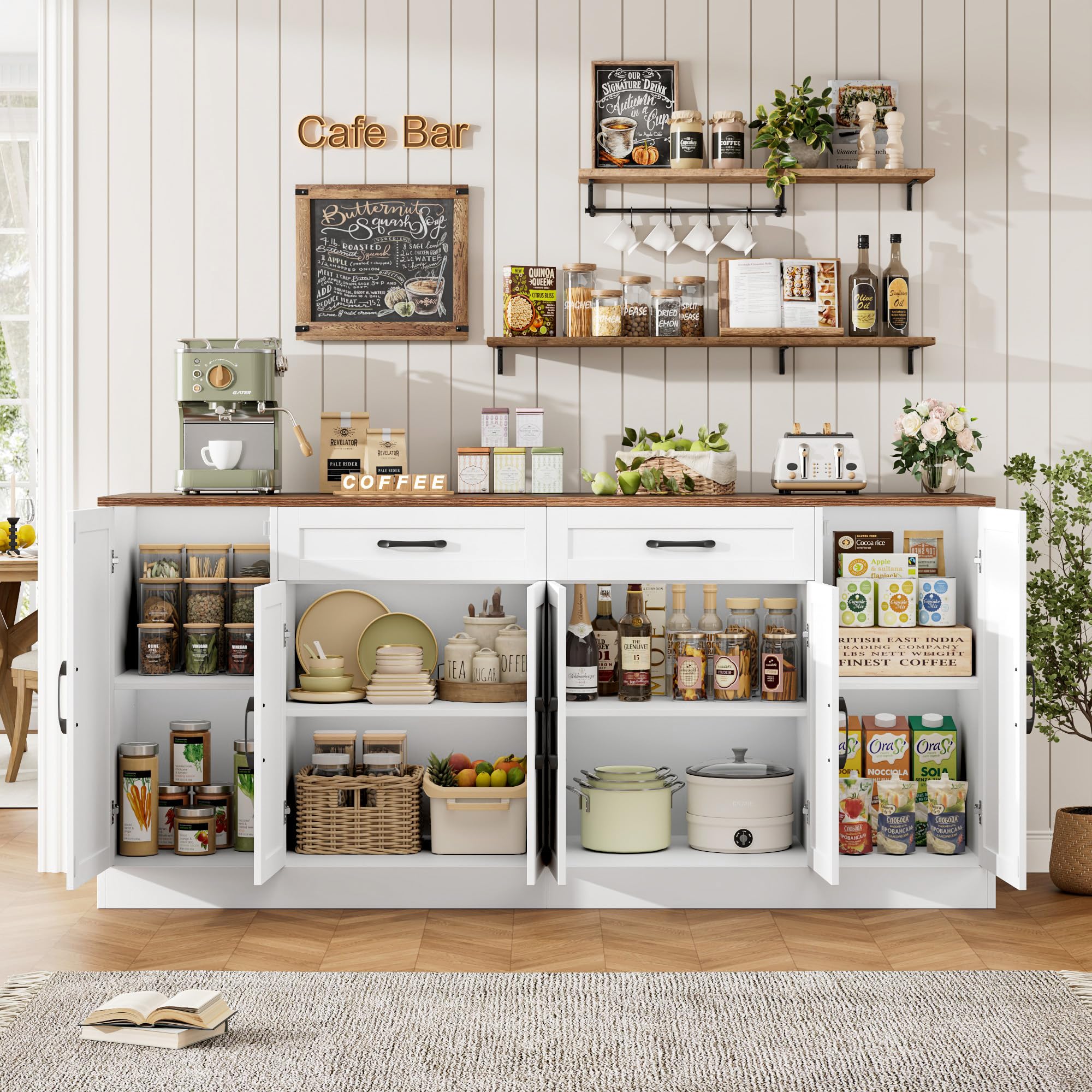 71-Inch Large Sideboard Buffet Cabinet with Storage