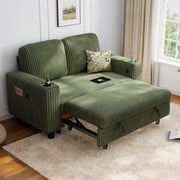 Corduroy Pull-Out Loveseat