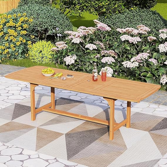 Acacia Wood Extendable Patio Dining Set