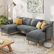 U-Shaped Sectional Sofa – Dark Gray