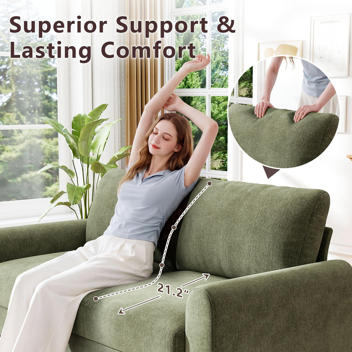 Chenille Loveseat Sofa