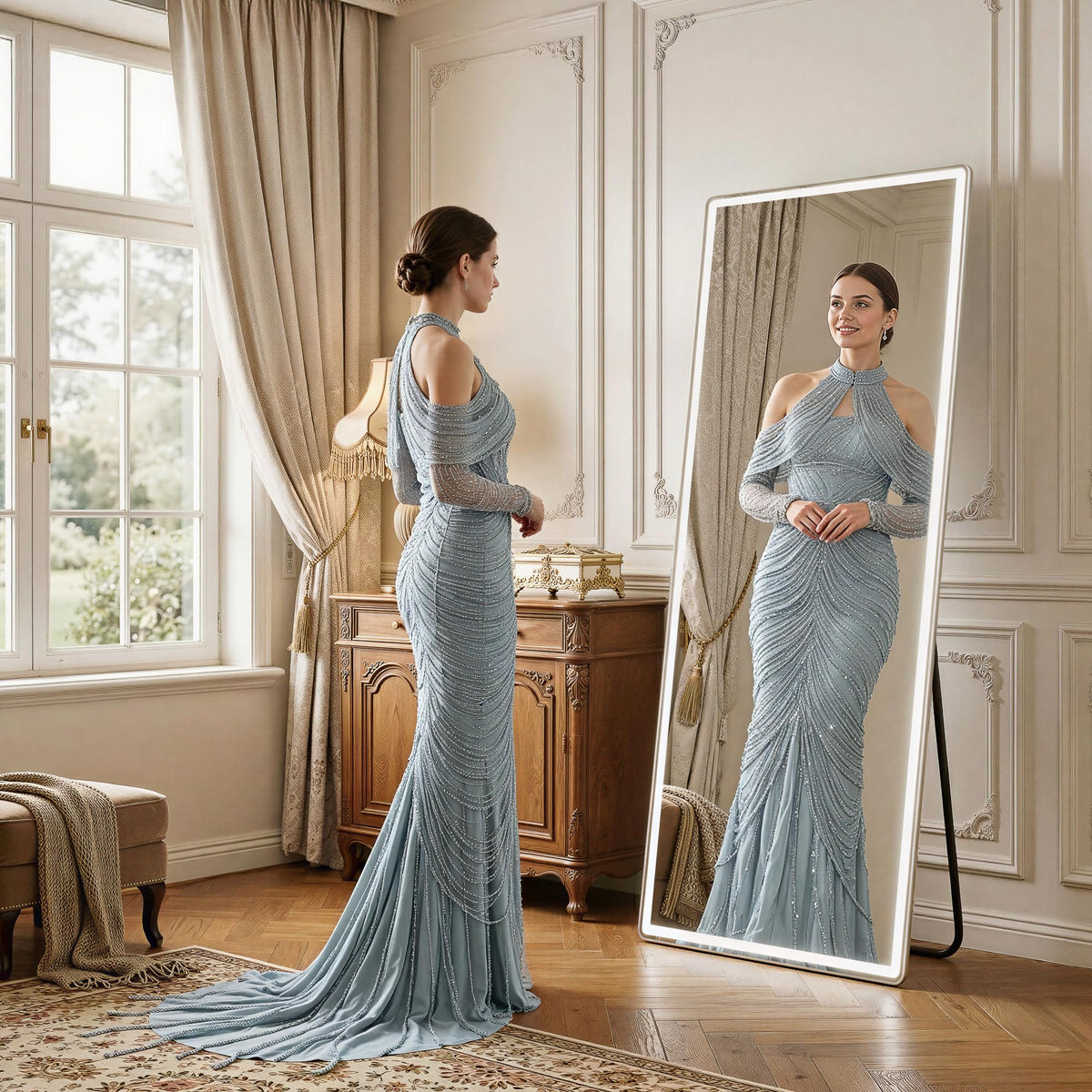LED Full-Length Floor Mirror